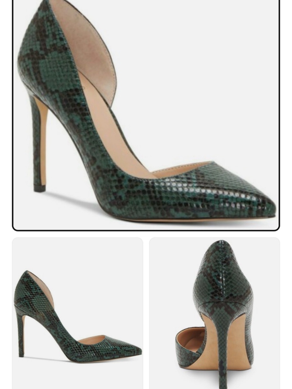 INC International Concepts Stunning Kenjay Green Snakeskin d'Orsay Pumps Heels